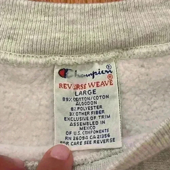 VTG 90s Champion Reverse Weave Arizona Wildcats Crewneck Sweatshirt grey sz L - Picture 3 of 5